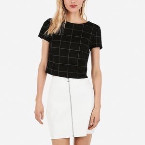 Express O-Zip Vegan Leather Skirt